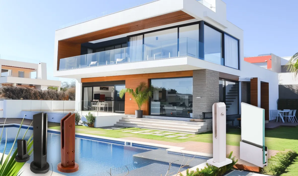 Premium Balcony Glass Railing System with Slim Aluminium Profiles