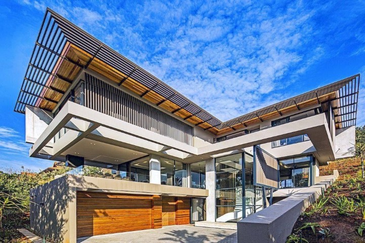 Premium aluminium louver canopy sunshade for modern building elevation and facade