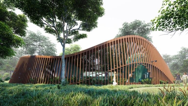 Curved aluminium architectural louvers for modern facade customization with premium powder coating